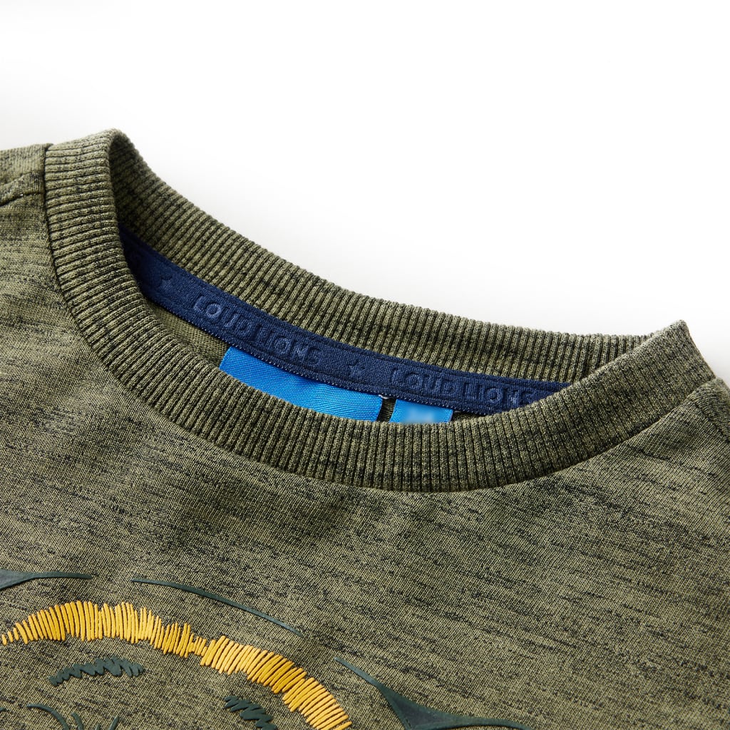 Kinder-Langarmshirt Khaki Melange 128