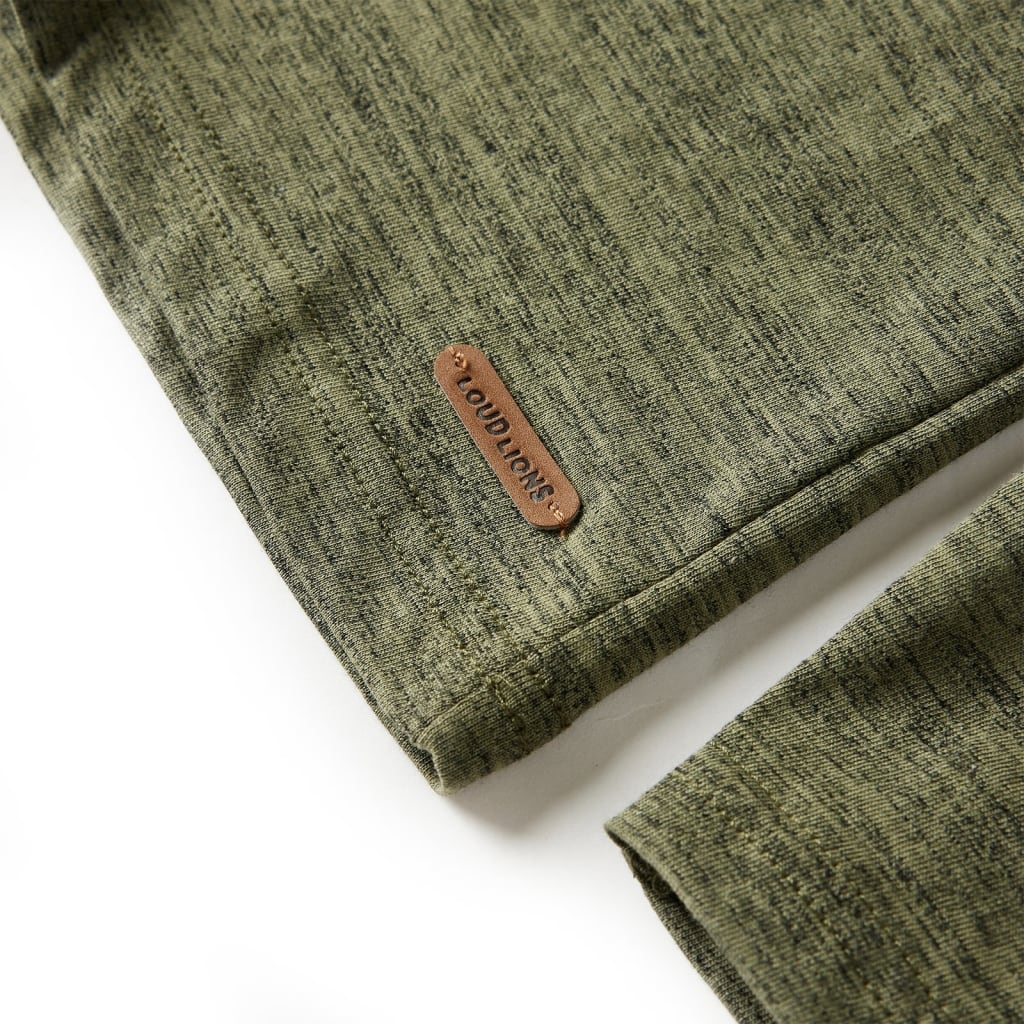 Kinder-Langarmshirt Khaki Melange 128
