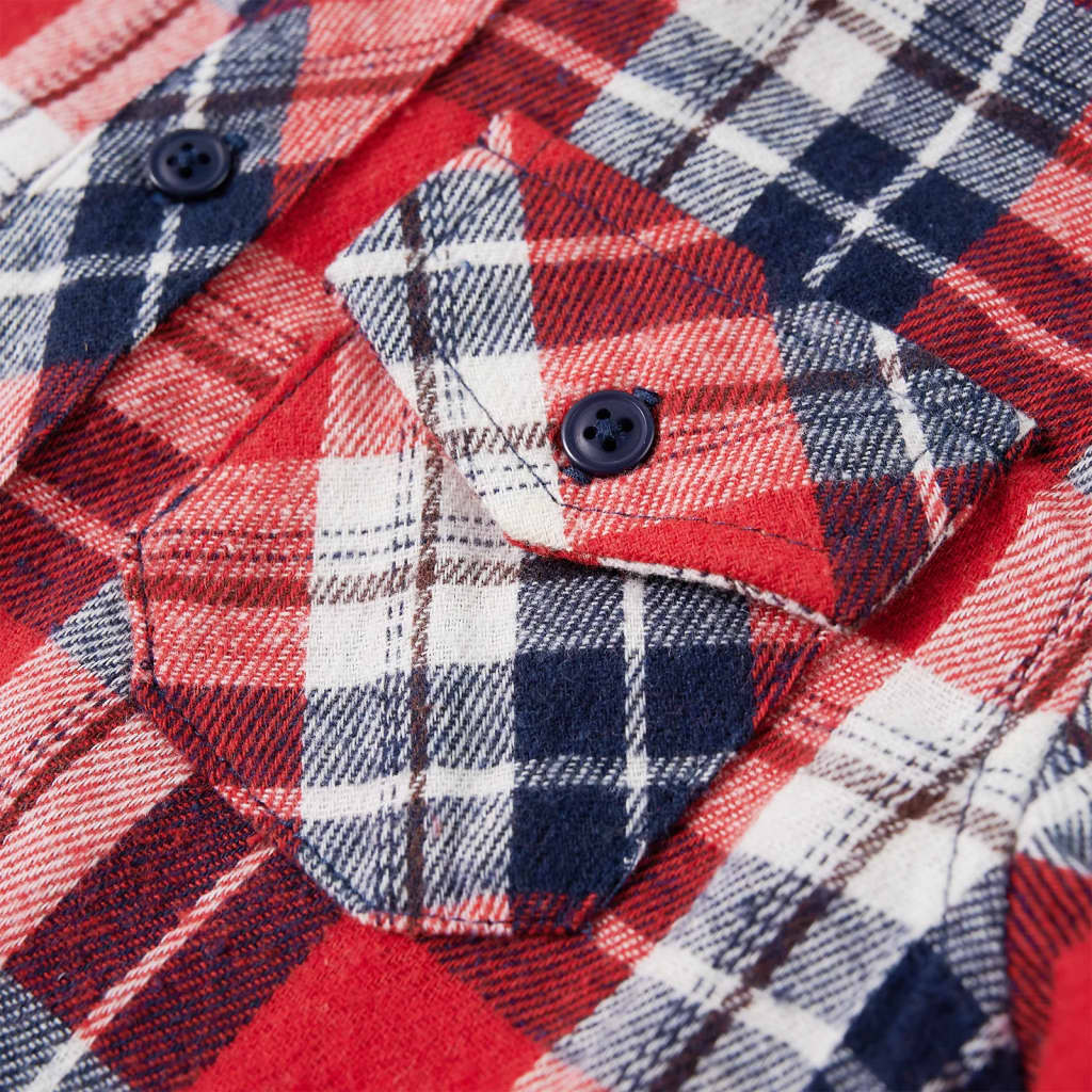 Chemise enfant à carreaux rouge et marine 104