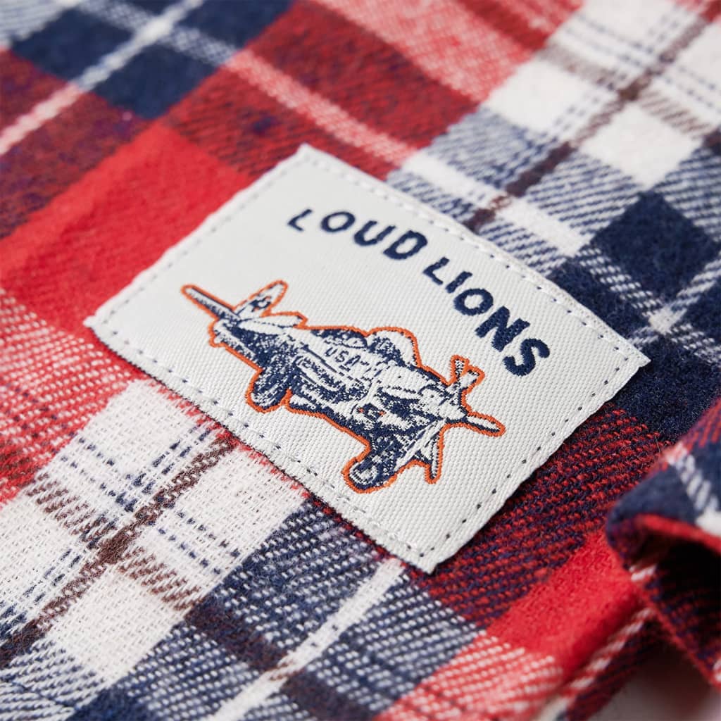 Chemise enfant à carreaux rouge et marine 104