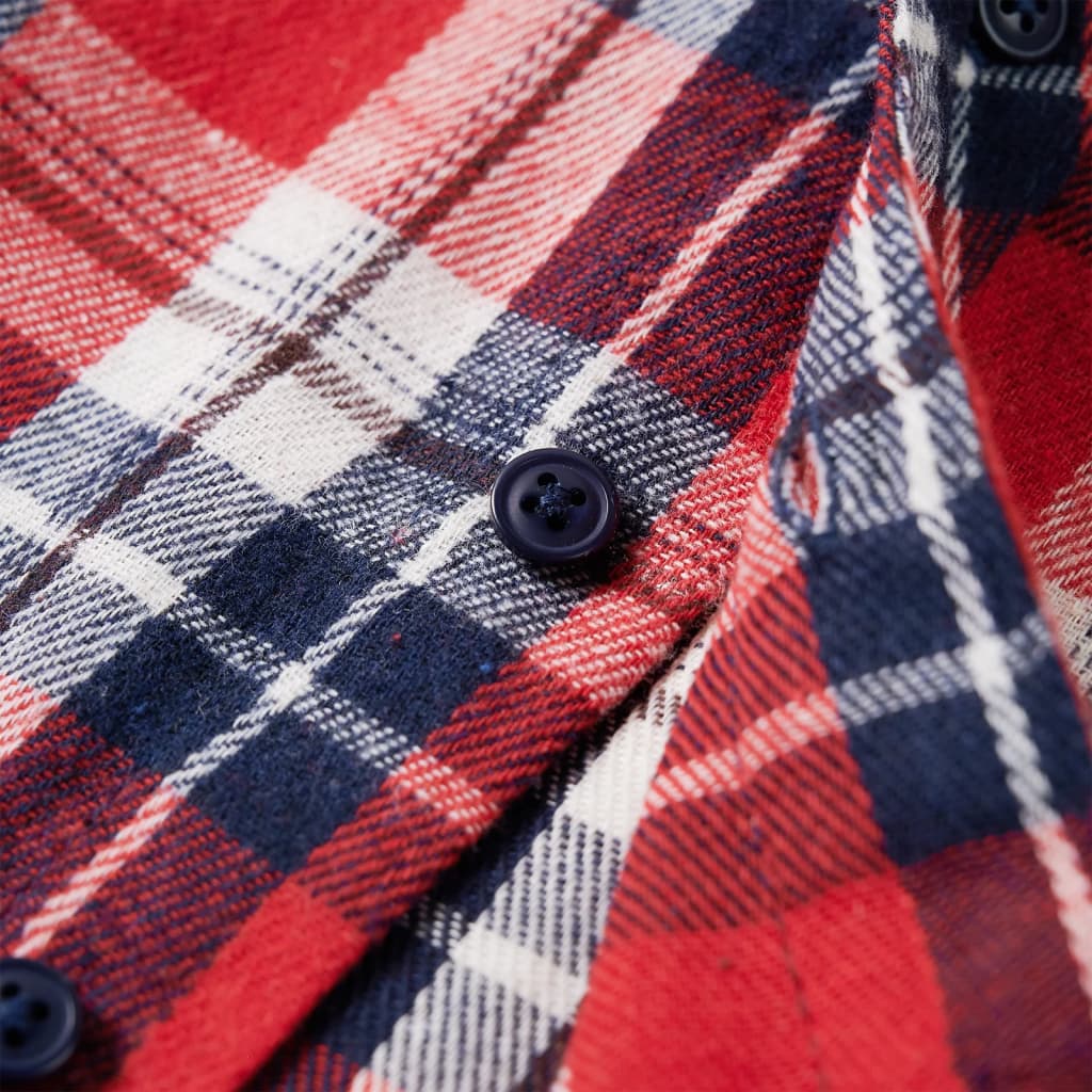 Chemise enfant à carreaux rouge et marine 104