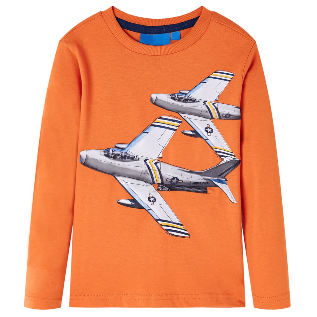 T-shirt manches longues enfant orange foncé 104