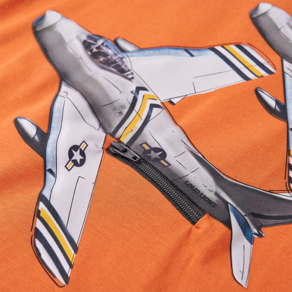 T-shirt manches longues enfant orange foncé 104