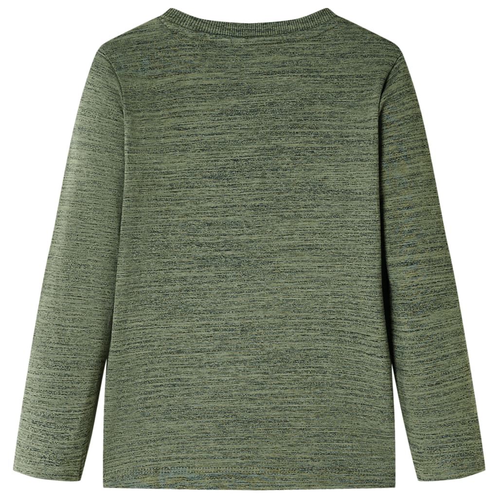 T-shirt manches longues enfant kaki chiné 104