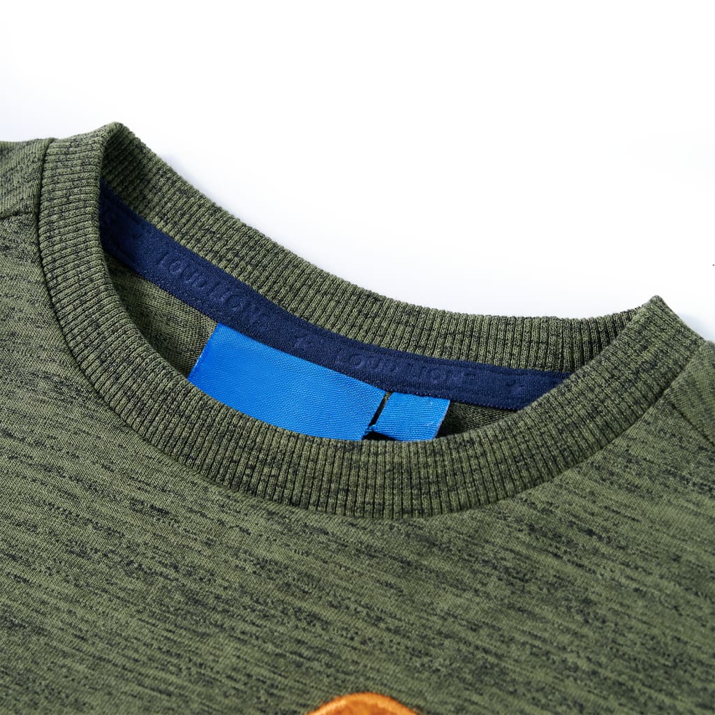Kinder-Langarmshirt Khaki Melange 128