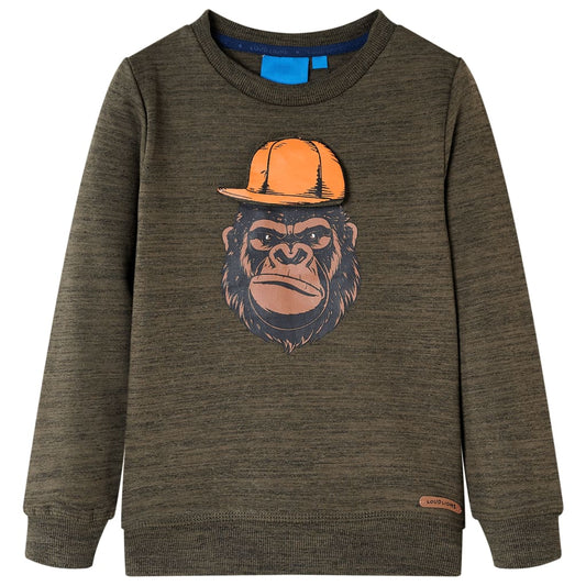 Kinder-Sweatshirt Dunkelkhaki Melange 116