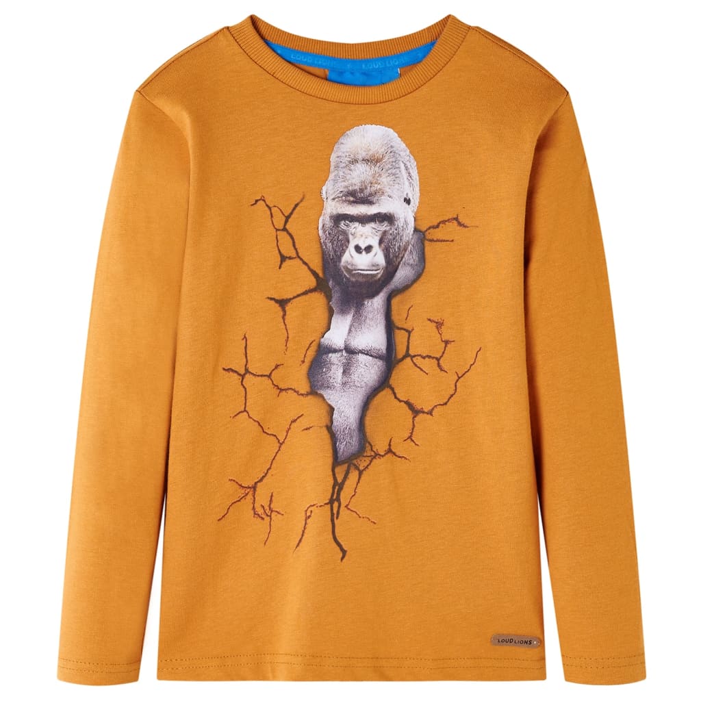 Kids' Long-Sleeved Shirt Dark Ochre 104