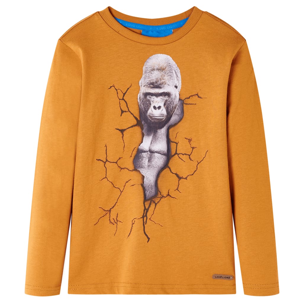 T-shirt à manches longues enfant Ocre foncé 116