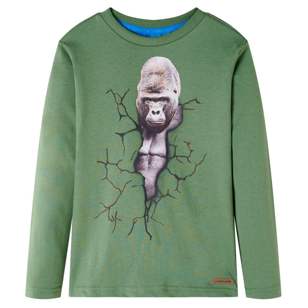 T-shirt manches longues enfant Kaki clair 116