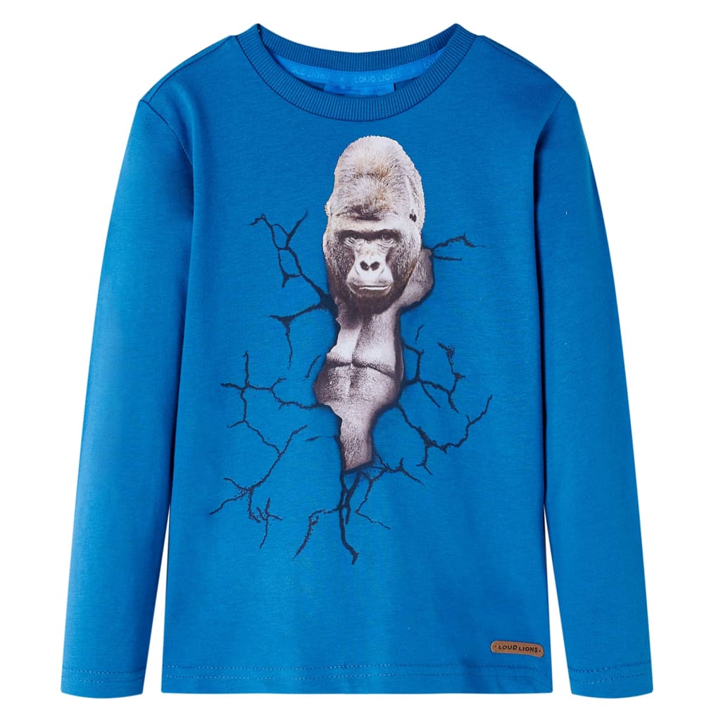 T-shirt manches longues enfant bleu pétrole 104