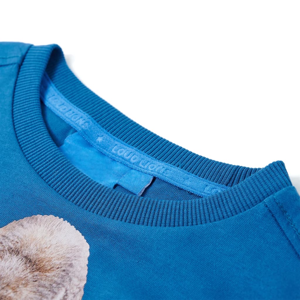T-shirt manches longues enfant bleu pétrole 104