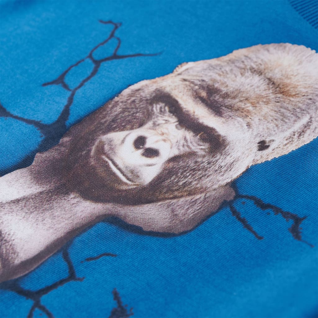T-shirt manches longues enfant bleu pétrole 116