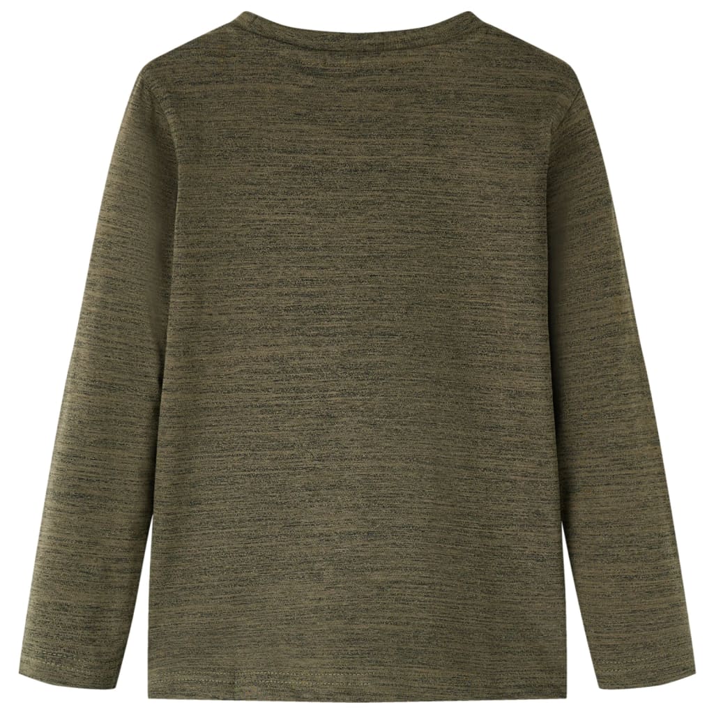 T-shirt manches longues enfant Kaki foncé chiné 104