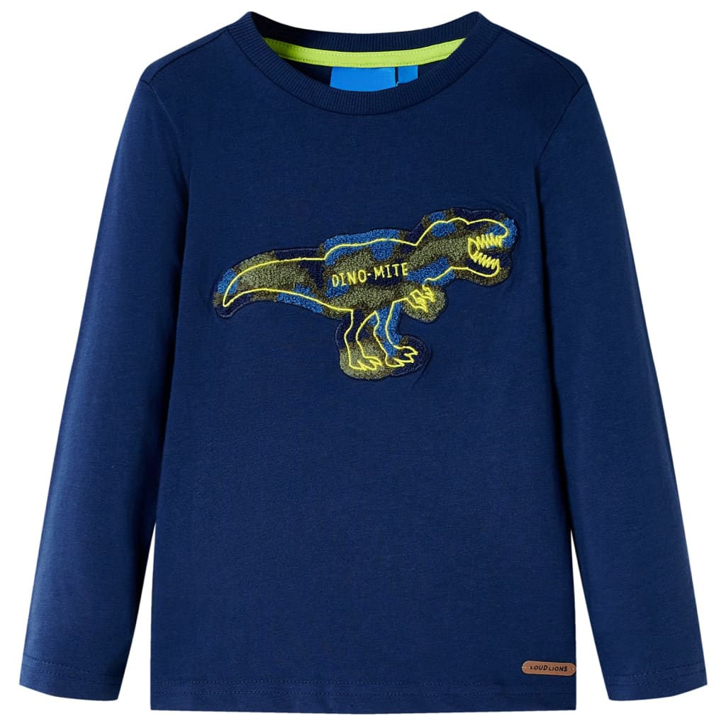 Kids' Long-Sleeved Shirt Navy Blue 128