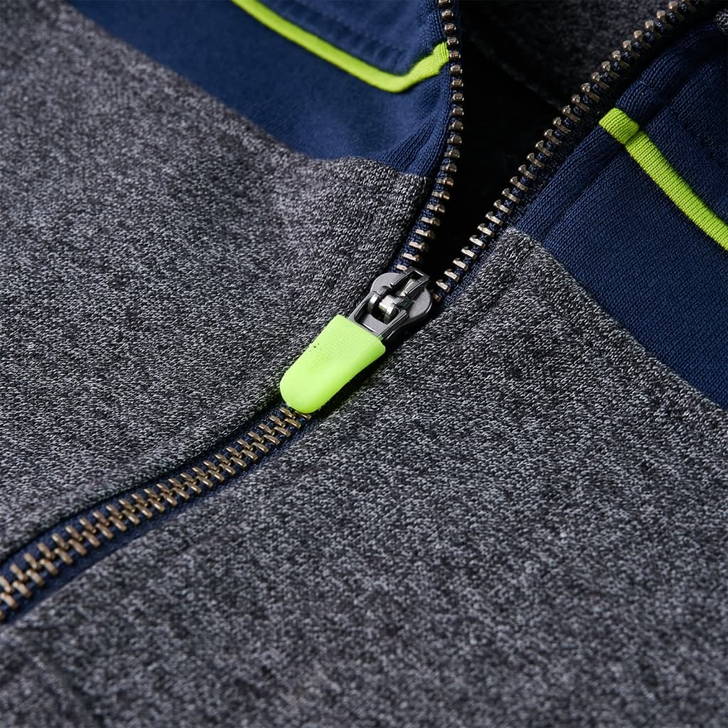 Kids' Hoodie with Zipper Grey Marl 104