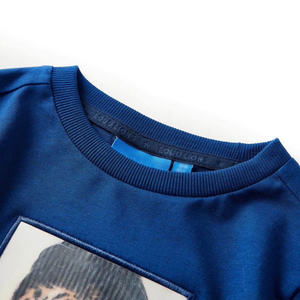 T-shirt manches longues enfant bleu foncé 128