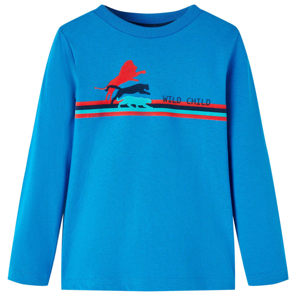 T-shirt manches longues enfant bleu cobalt 104