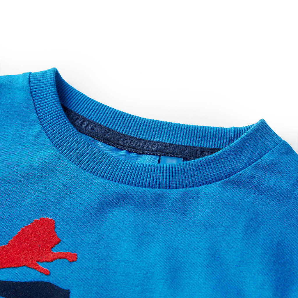 T-shirt manches longues enfant bleu cobalt 104