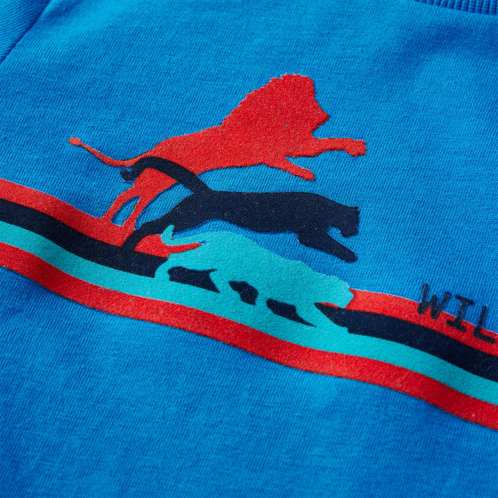 T-shirt manches longues enfant bleu cobalt 104