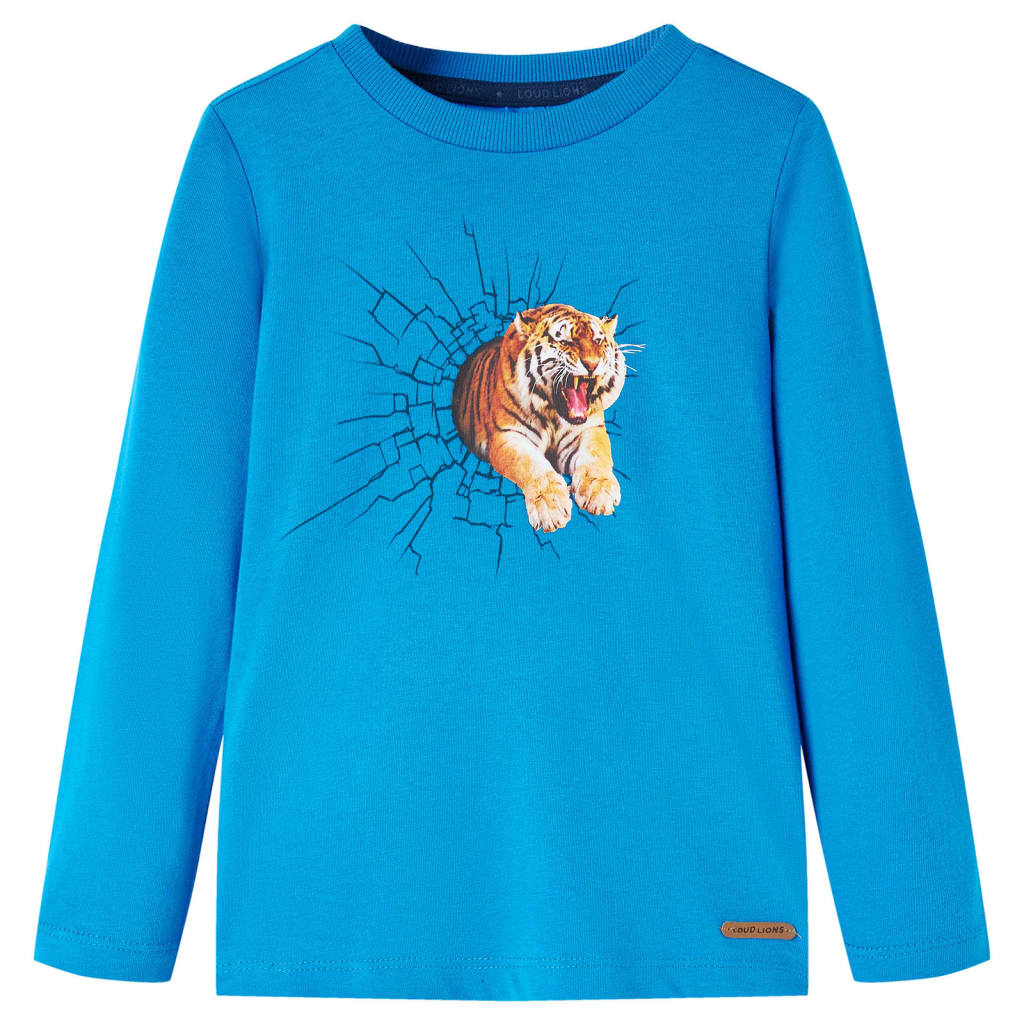 T-shirt manches longues enfant bleu cobalt 104