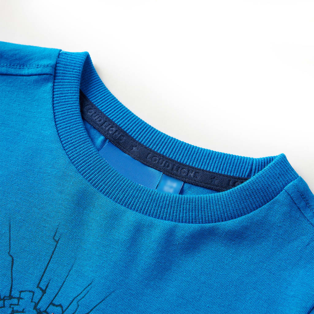 T-shirt manches longues enfant bleu cobalt 104