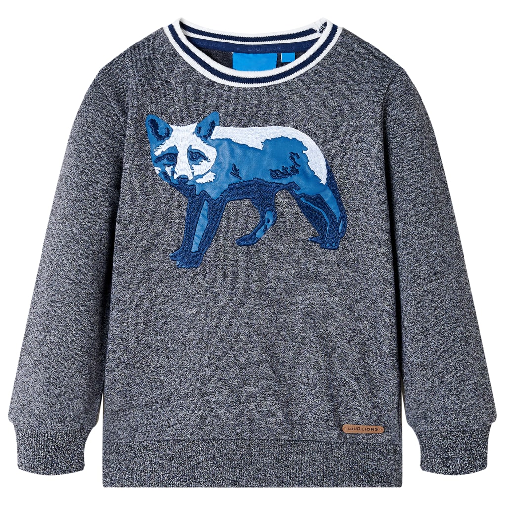 Sweat-shirt enfant marine chiné 116
