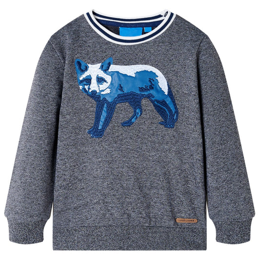 Kinder-Sweatshirt Marineblau Melange 128