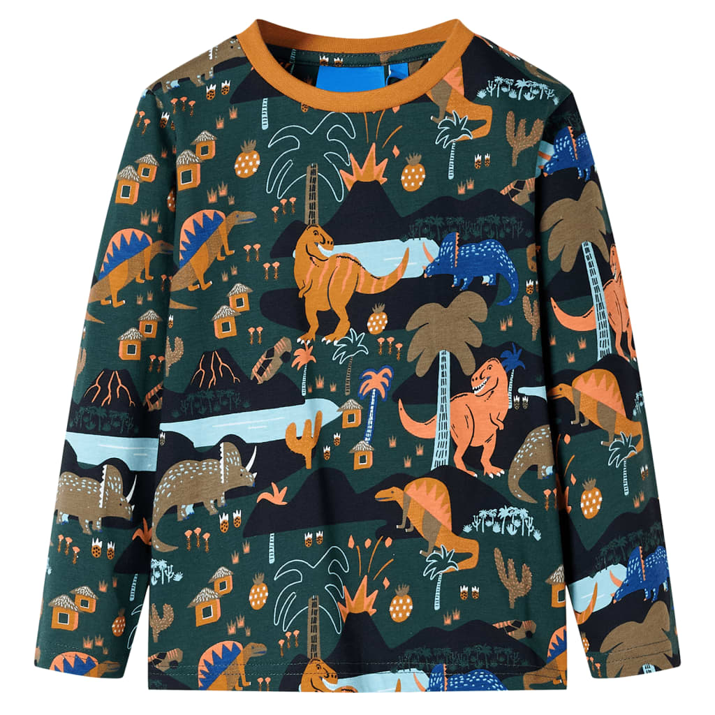 Kinderpyjama mit Langen Ärmeln Dunkelgrün 104