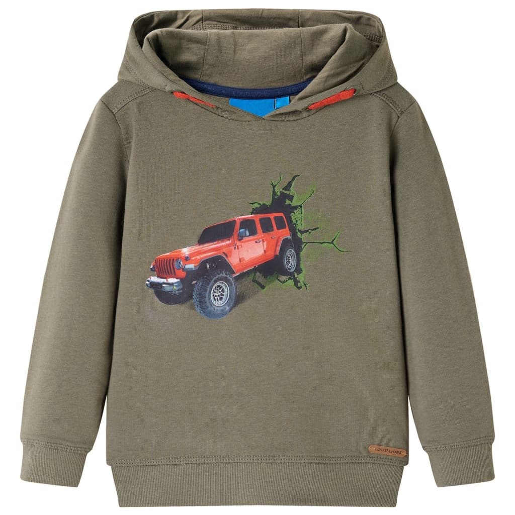 Sweat à capuche enfant kaki 116