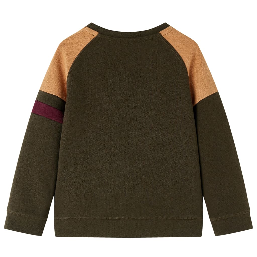 Kids' Sweatshirt Dark Khaki and Camel Brown 140