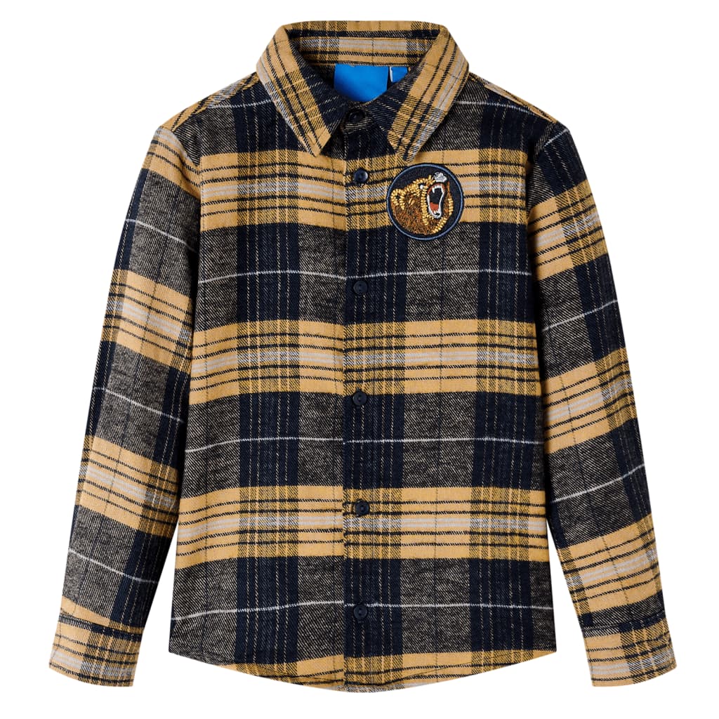 Chemise enfant à carreaux jaune et noir 92
