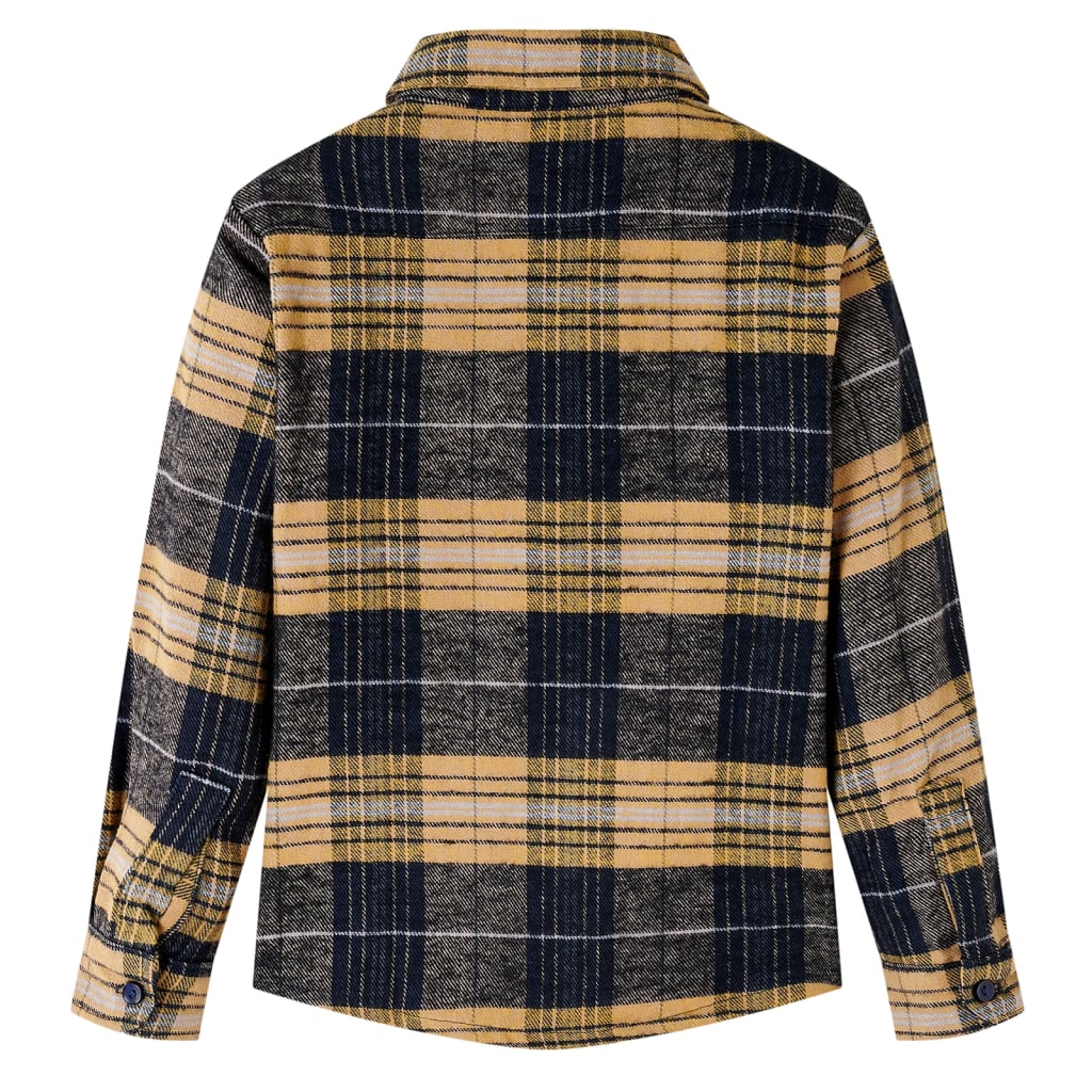 Checked Kids' Shirt Yellow and Black 104