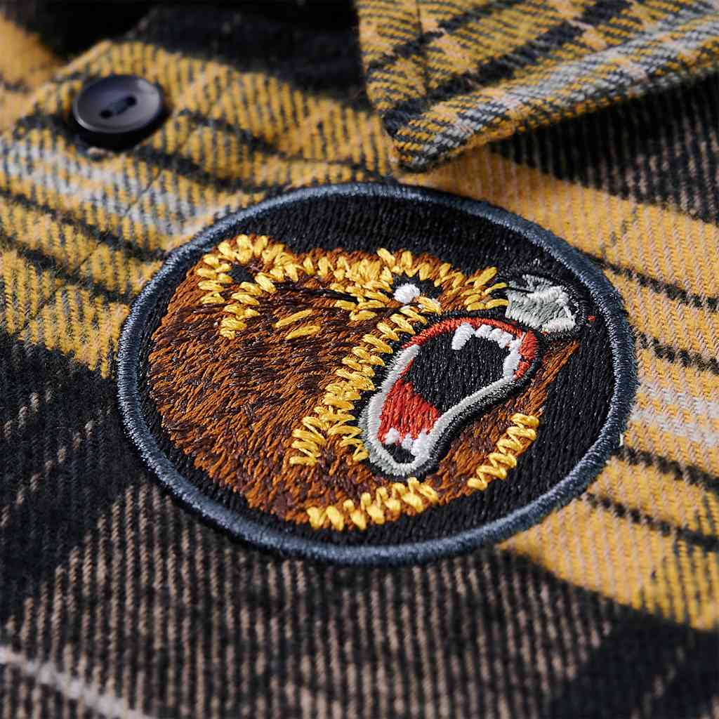 Chemise à carreaux jaune et noire pour enfant 116