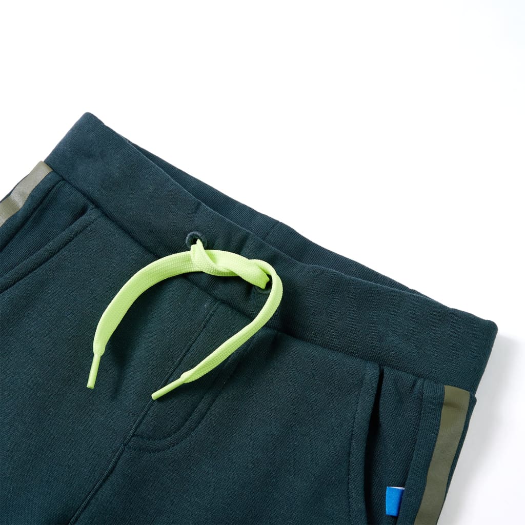 Pantalon de sport enfant avec cordon de serrage Vert mousse 92