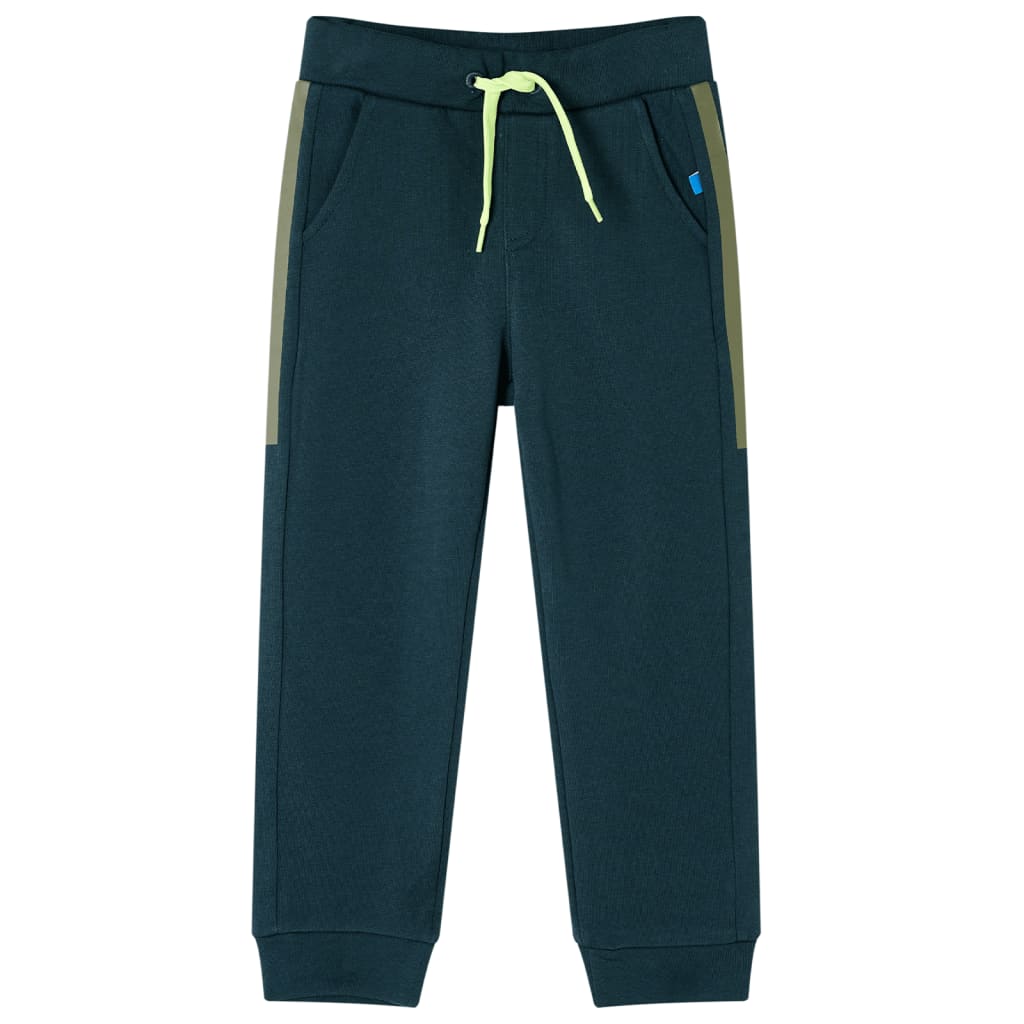 Pantalon d'entraînement enfant avec cordon de serrage Vert mousse 128