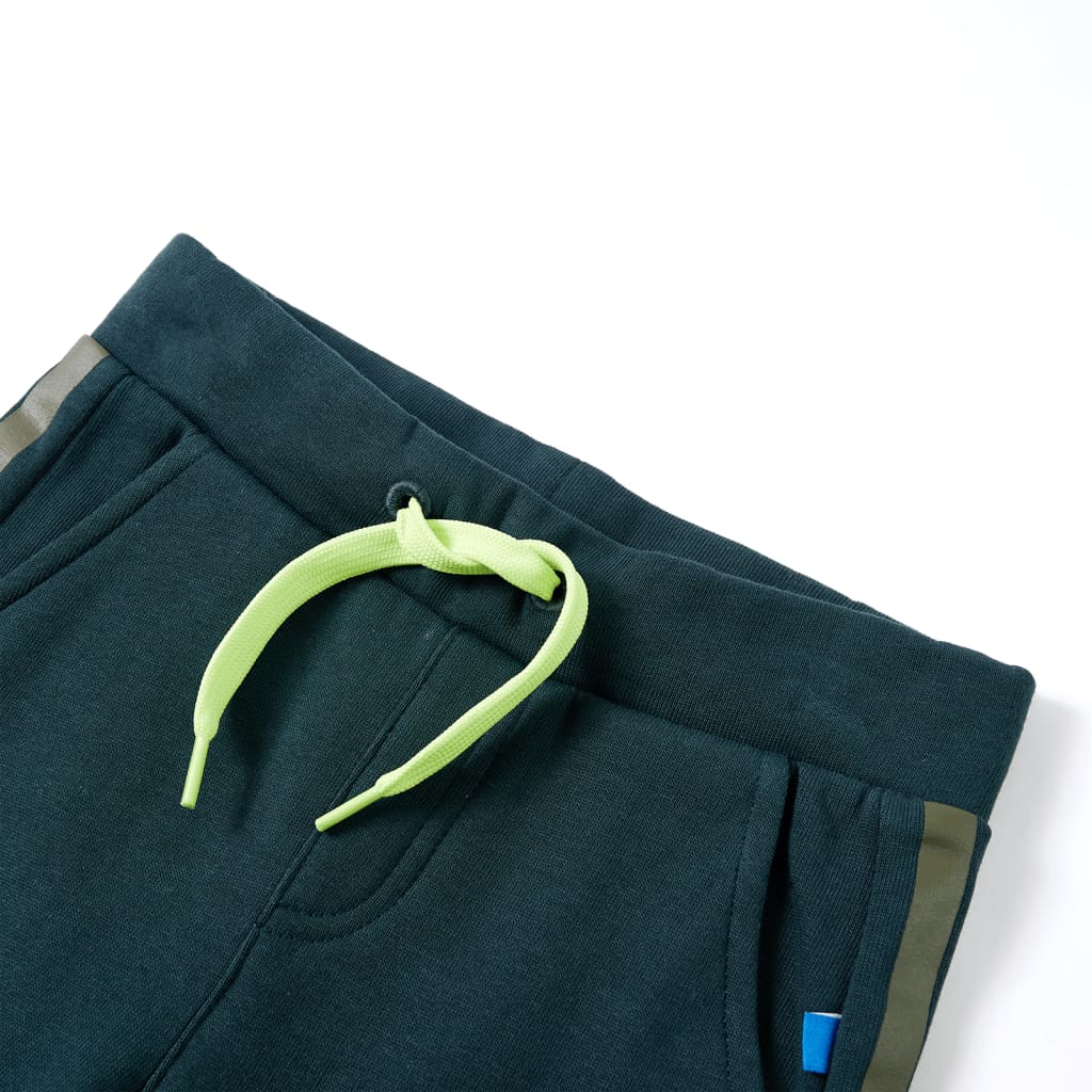 Pantalon d'entraînement enfant avec cordon de serrage Vert mousse 128