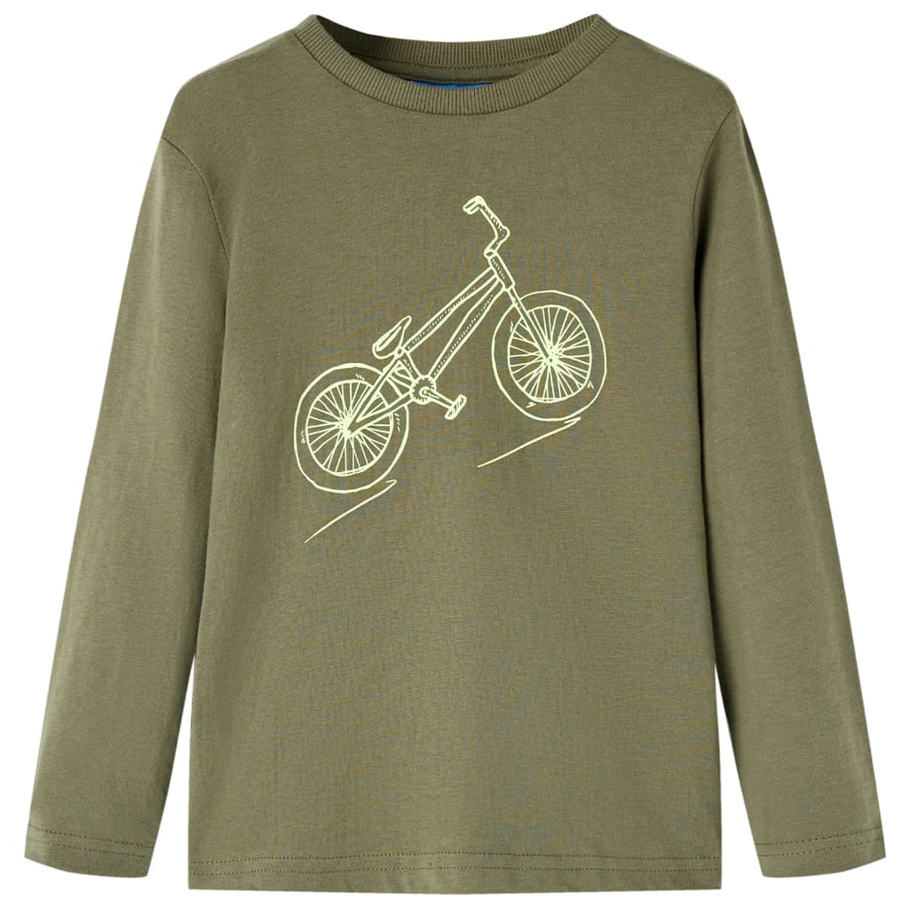 T-shirt à manches longues kaki enfant 104