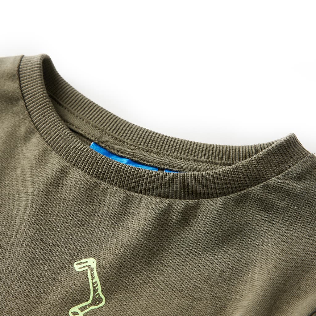 T-shirt à manches longues kaki enfant 104
