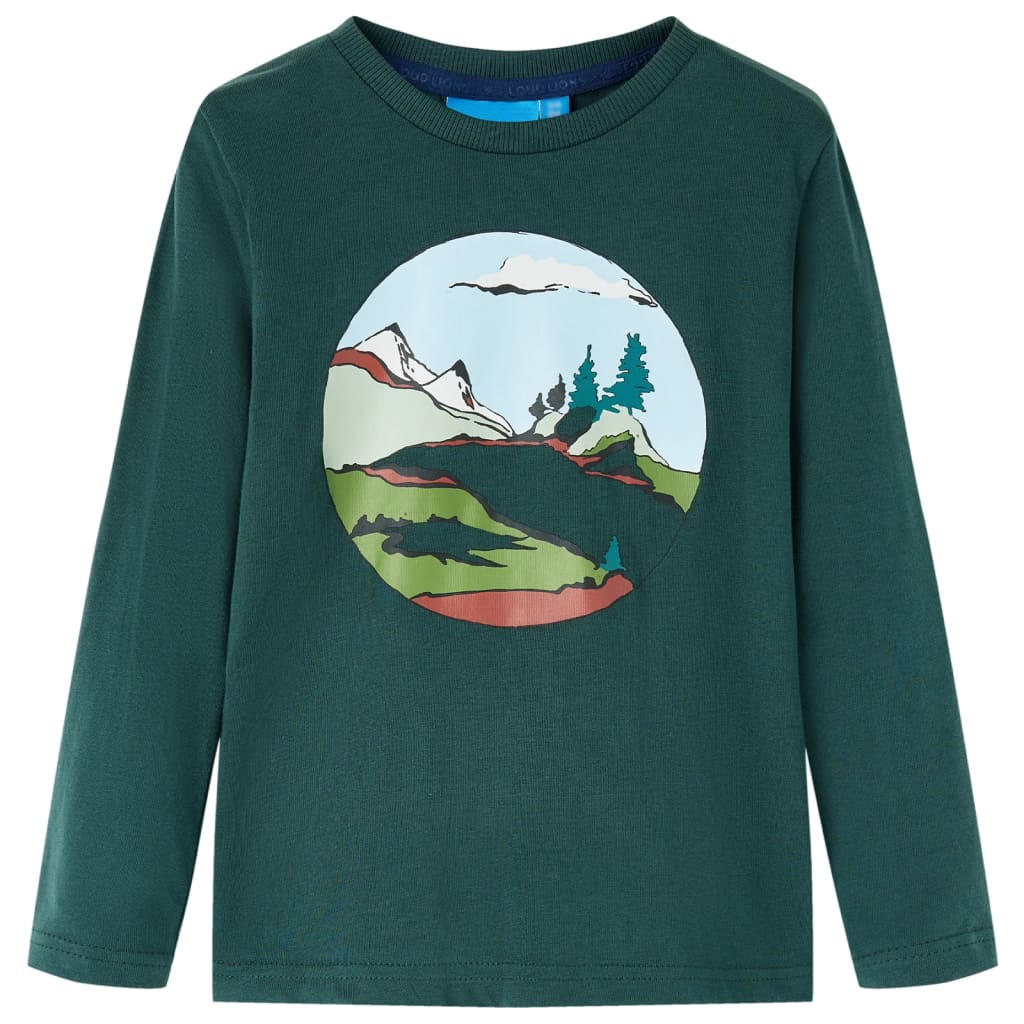 T-shirt manches longues enfant vert foncé 92