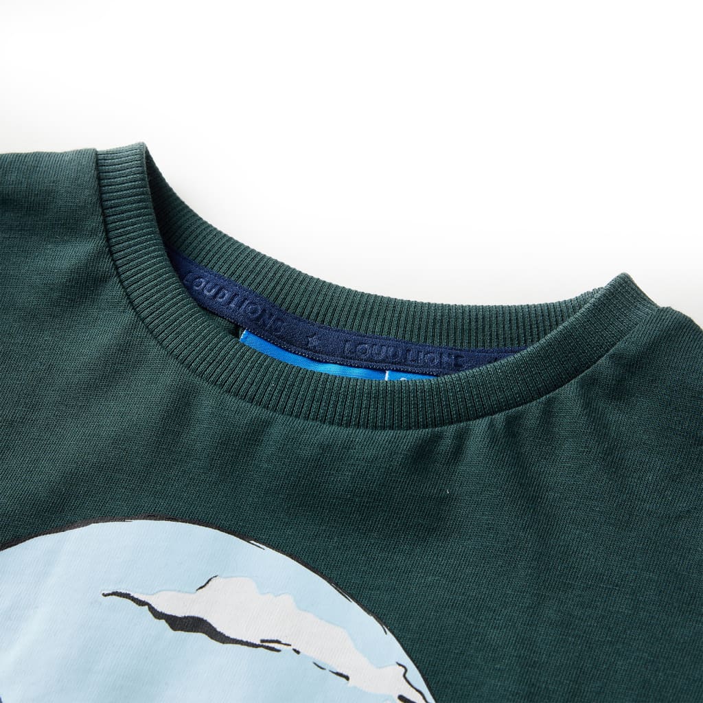 T-shirt manches longues enfant vert foncé 92