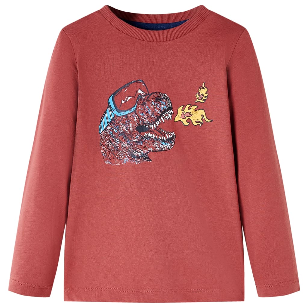 Kinder-Langarmshirt Dunkelrot 128