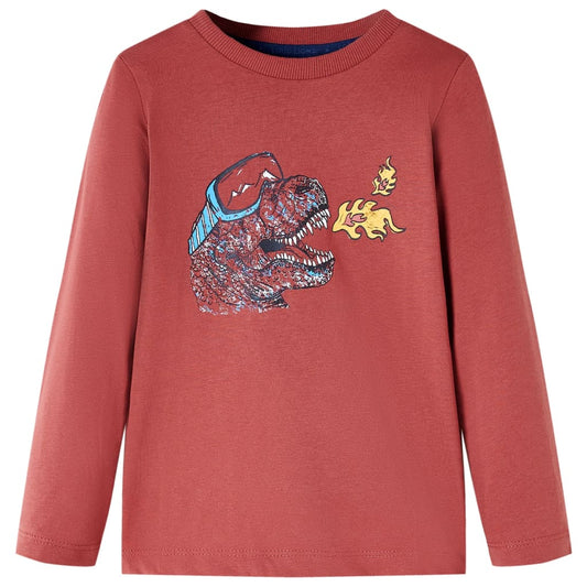Kinder-Langarmshirt Dunkelrot 128