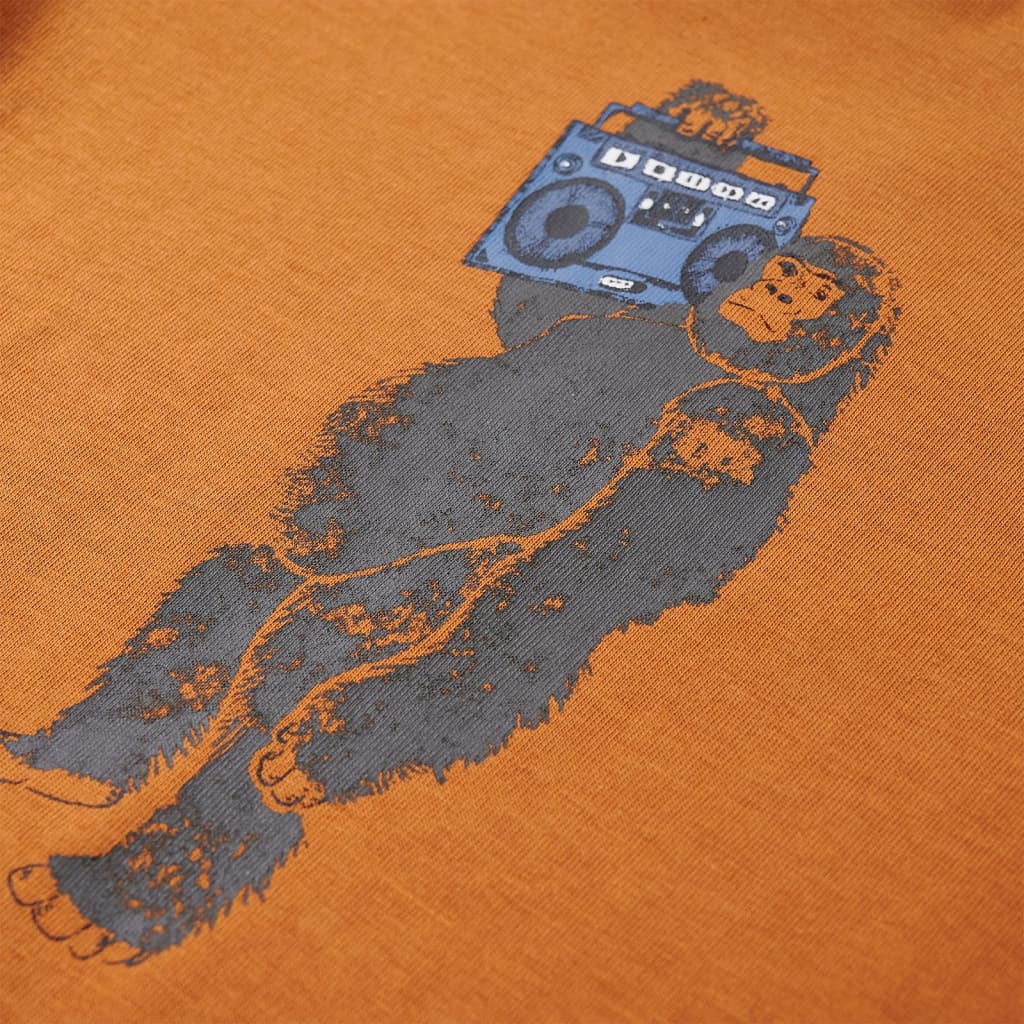Kids' Long-Sleeved Shirt Dark Ochre 128
