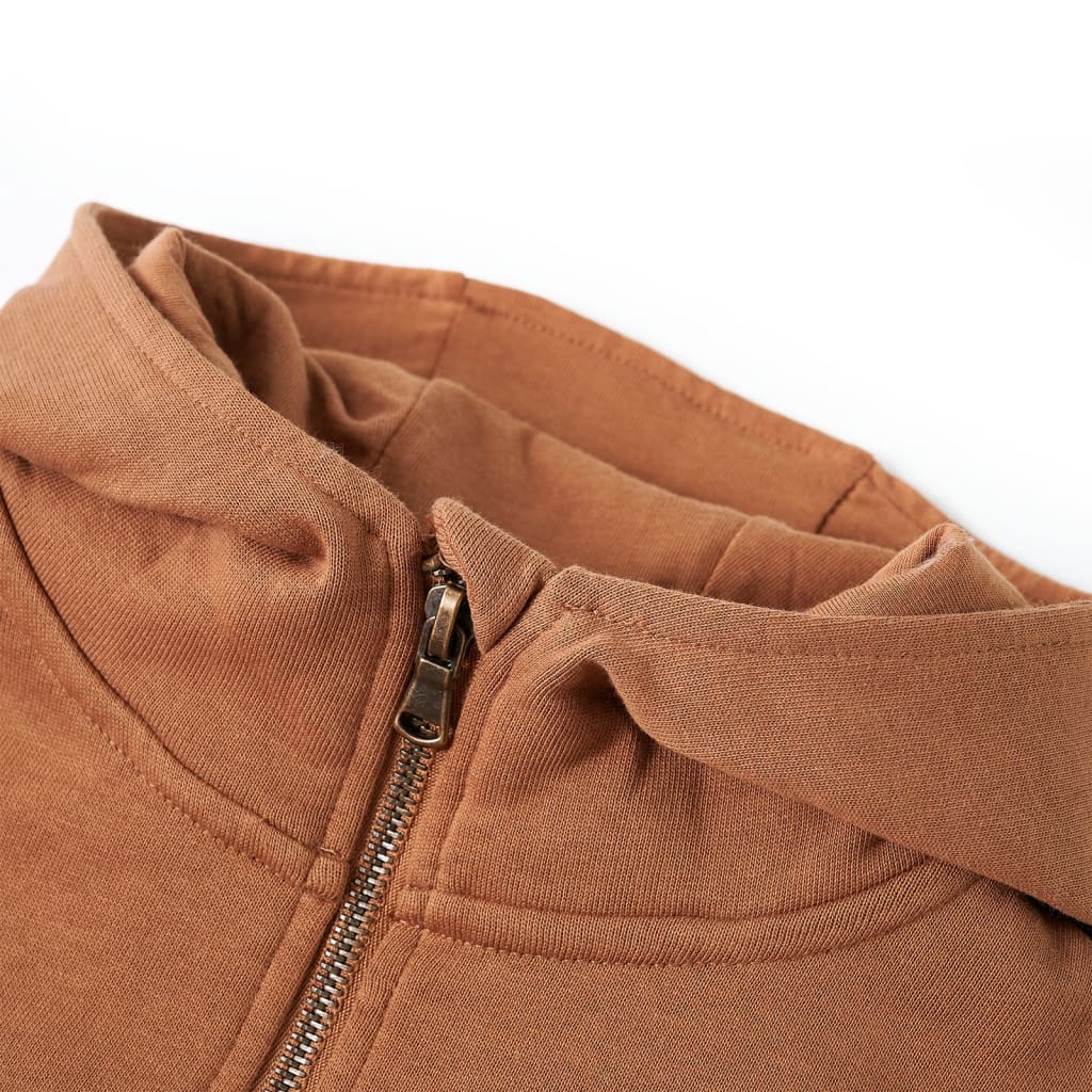 Sweat à capuche zippé enfant anthracite cognac 92