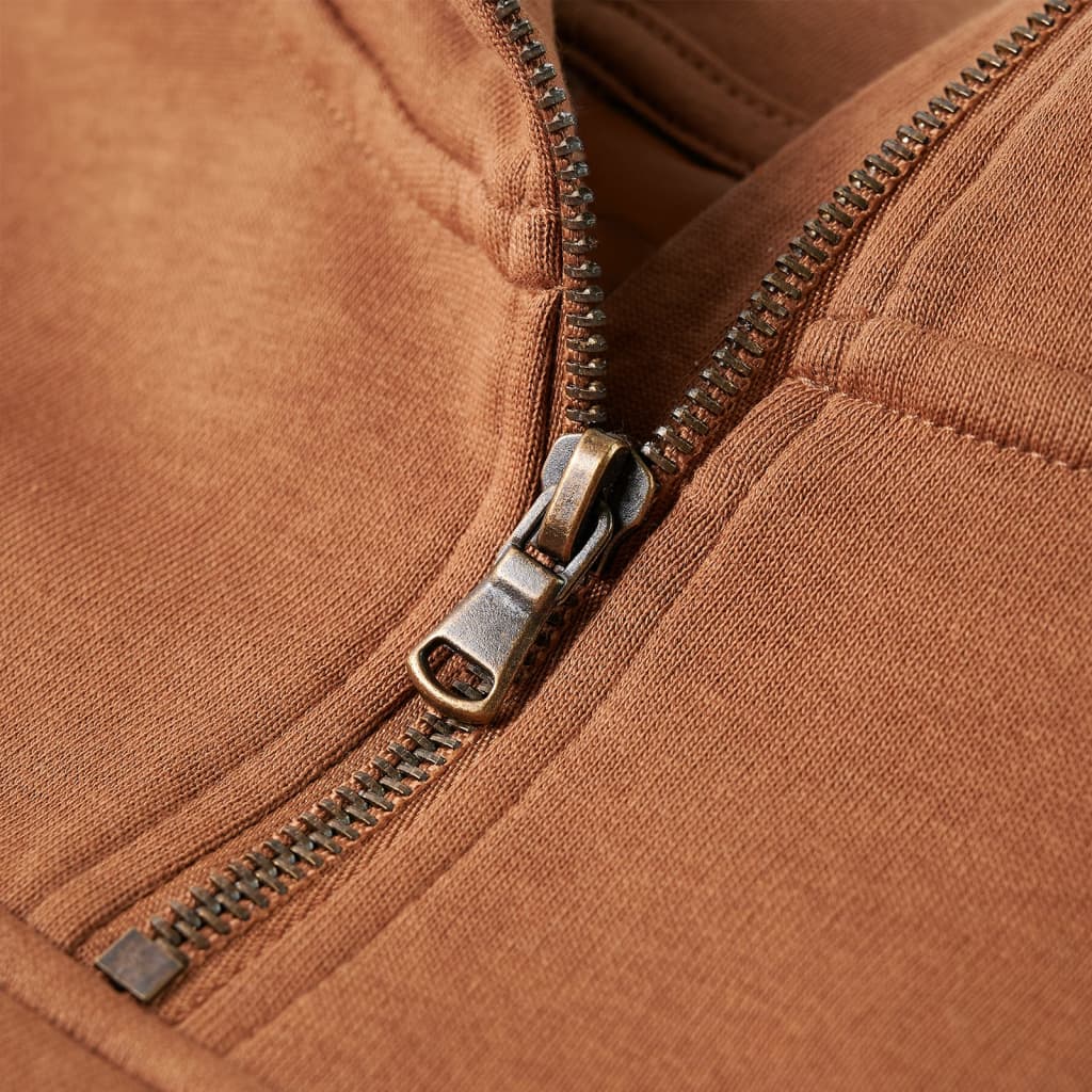 Sweat à capuche zippé enfant anthracite cognac 92