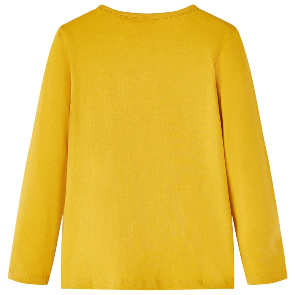Kids' Long-Sleeve Shirt Dark Ochre 140