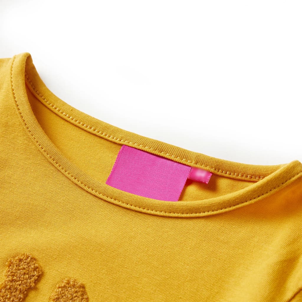 Kids' Long-Sleeve Shirt Dark Ochre 140