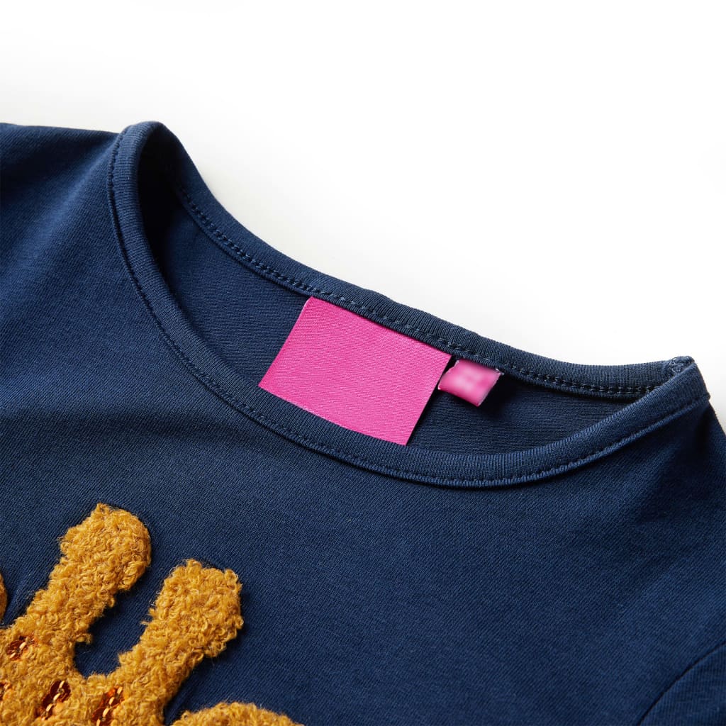 Kinder-Langarmshirt Marineblau 140