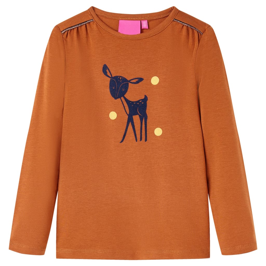 Kids' Long-Sleeved Shirt Cognac 92