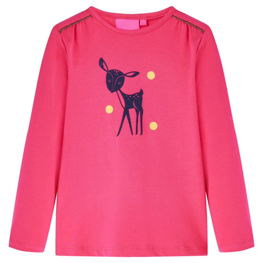 T-shirt manches longues enfant rose vif 104